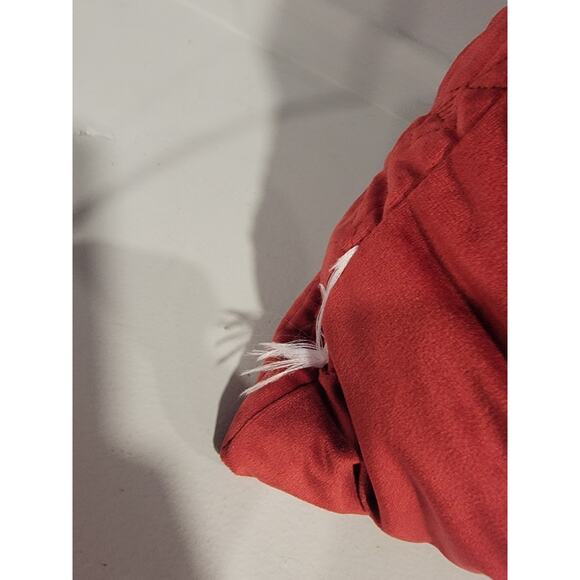 Holiday Embroidered Poinsettia Red Throw Pillow Christmas Decor - Picture 7 of 7